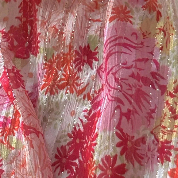 Floral Off the Shoulder Stretchy Lightweight Cottagecore Vacation Beach Top M - Picture 5 of 11